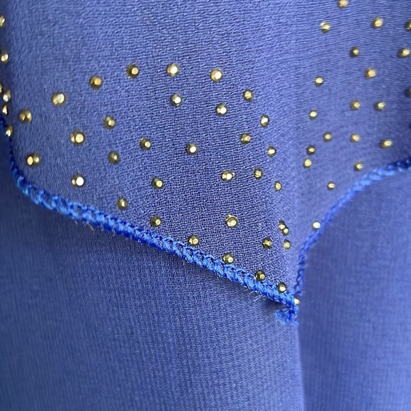 Royal blue tiered dress size XXL with bedazzled accents - Picture 3 of 4